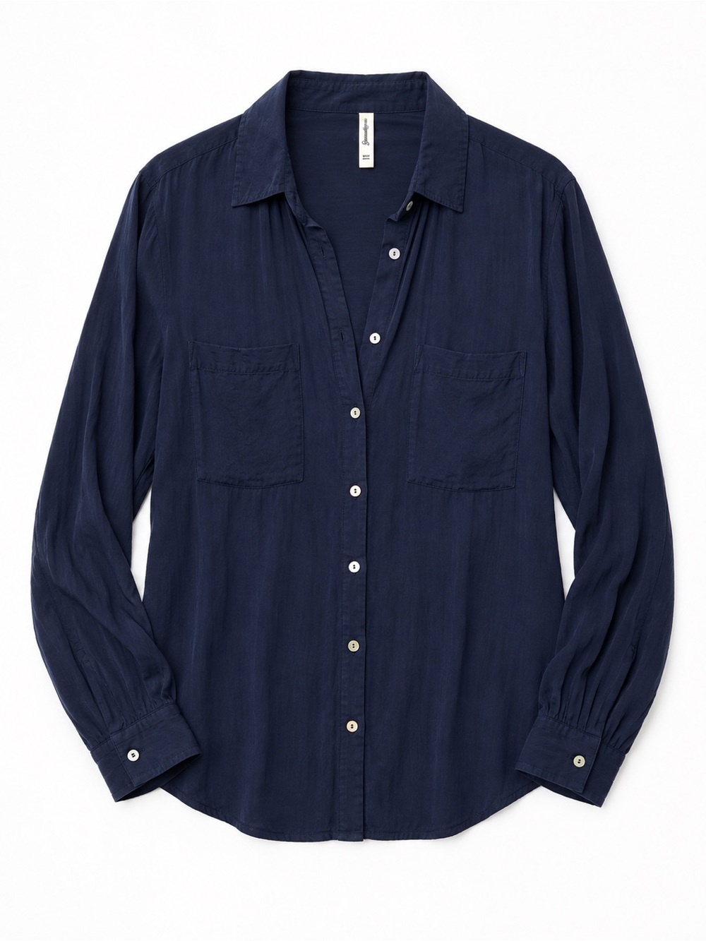 Stradivarius Women’s Navy Blue Relaxed Button-Down Shirt